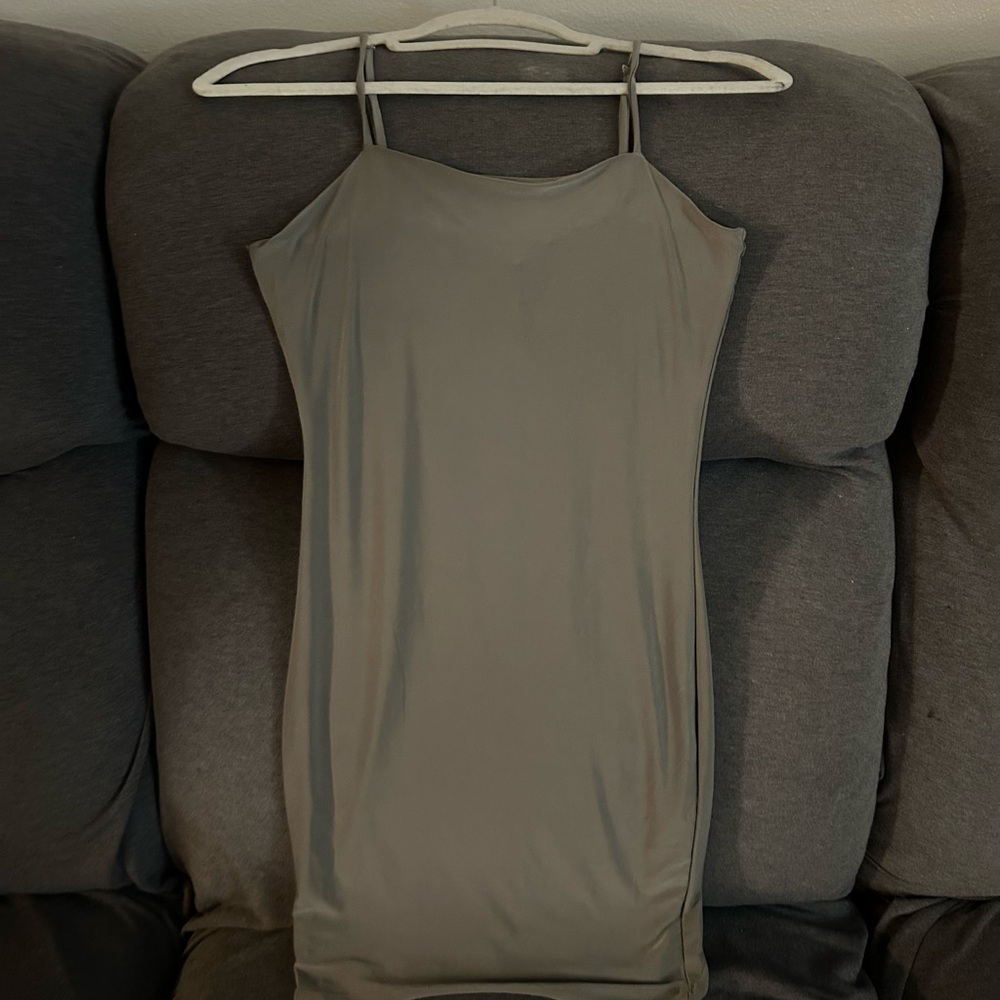 Sleek Gray Sleeveless Dress